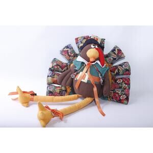 Turkey Pilgrim, 19", Soft Figure, Thanksgiving Decoration, Stuffed Animal,
